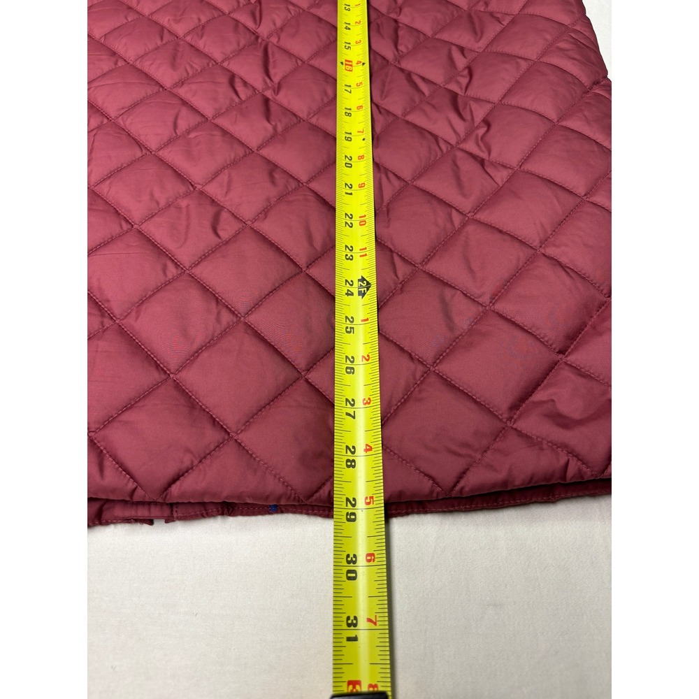 Brooks‎ Brothers Mens XL Quilted Vest Burgundy Thermore Plaid Lined Full Zip - Picture 5 of 7
